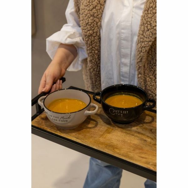 Jens Living Retro Soepkom Zwart  (25585) - Caramel (Sint-Job-in-’t-Goor)
