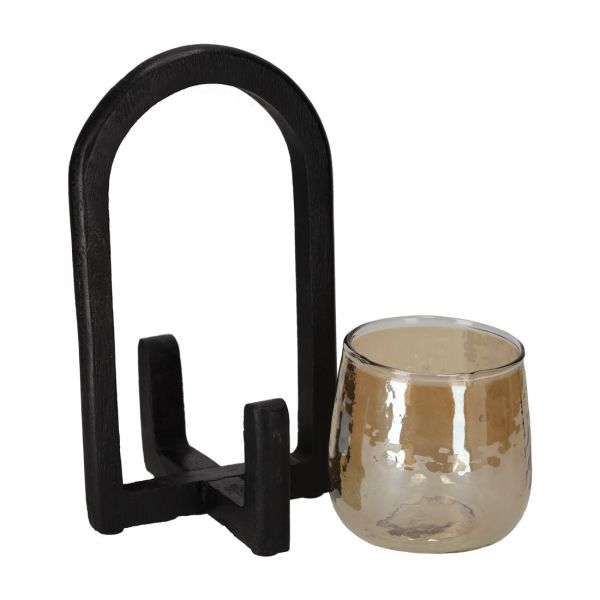Jens Living Lantaarn Ravi Zwart Small  (25661) - Caramel (Sint-Job-in-’t-Goor)
