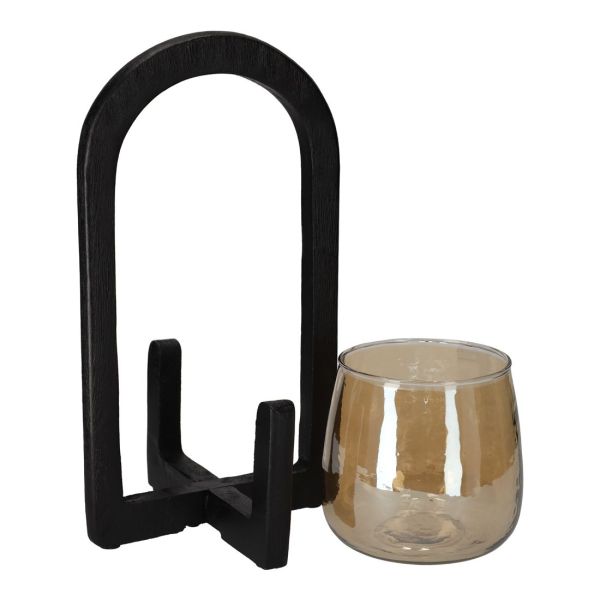 Jens Living Lantaarn Ravi Zwart Large  (25662) - Caramel (Sint-Job-in-’t-Goor)