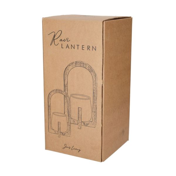 Jens Living Lantaarn Ravi Zwart Large  (25662) - Caramel (Sint-Job-in-’t-Goor)