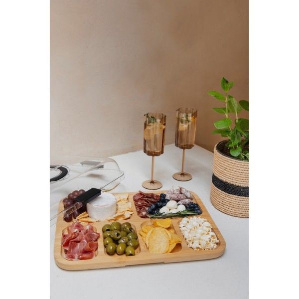 Jens Living Bamboe Snack Tray Met Deksel  (25738) - Caramel (Sint-Job-in-’t-Goor)