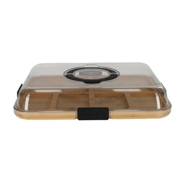 Jens Living Bamboe Snack Tray Met Deksel  (25738) - Caramel (Sint-Job-in-’t-Goor)