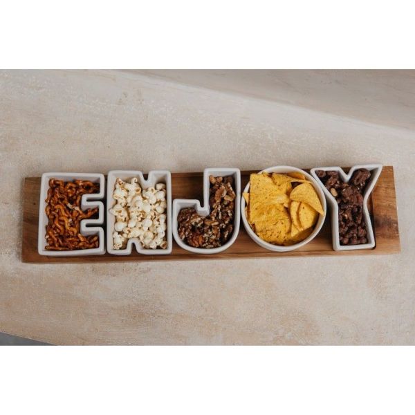 Jens Living Serveerset Steengrijs 'Enjoy'  (25758) - Caramel (Sint-Job-in-’t-Goor)