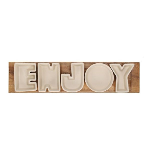 Jens Living Serveerset Steengrijs 'Enjoy'  (25758) - Caramel (Sint-Job-in-’t-Goor)