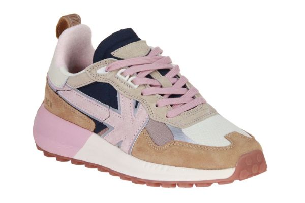 Kaotiko Detroit Multi Beige-Roze Sneaker  (DETROIT SAND/ROSE) - Caramel (Sint-Job-in-’t-Goor)
