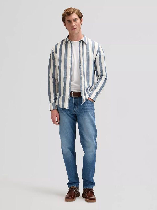 Lee Regular Shirt Academy Blue Stripe  (112376546 blue stripe) - Caramel (Sint-Job-in-’t-Goor)