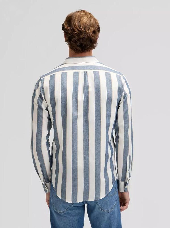 Lee Regular Shirt Academy Blue Stripe  (112376546 blue stripe) - Caramel (Sint-Job-in-’t-Goor)