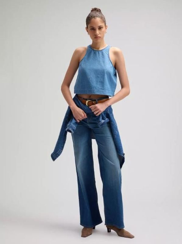 Lee Stella Wide Leg Jeans Blue Arrow 