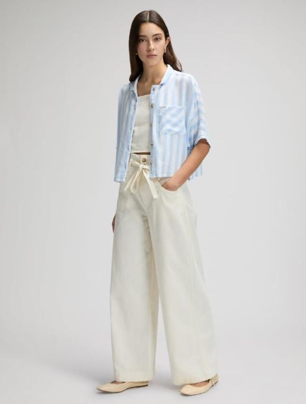 Lee Resort Shirt Sea Mist Stripe  (112378262 seamist) - Caramel (Sint-Job-in-’t-Goor)