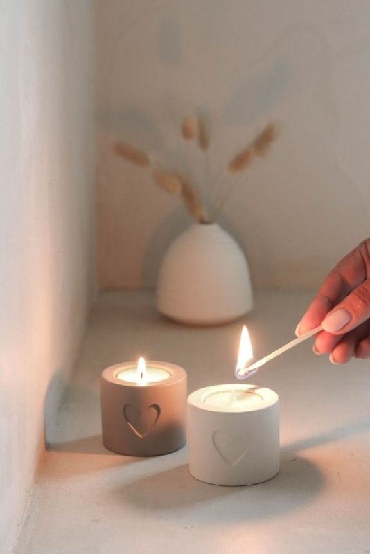 Leeff Heart Tealight Holder Hilde Set of 2  (18755) - Caramel (Sint-Job-in-’t-Goor)