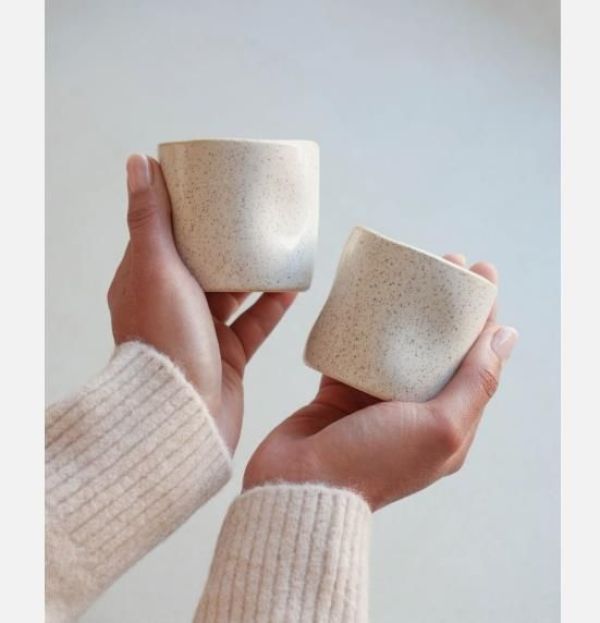 Leeff Mugs Melle Sand Set Of 2 'Warme Knuffel'  (26136) - Caramel (Sint-Job-in-’t-Goor)