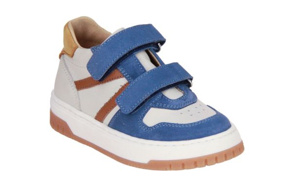 Luca Velcroschoen Offwhite-Blauw  (26101AC) - Caramel (Sint-Job-in-’t-Goor)