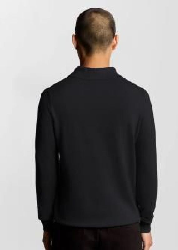 Lyle and Scott Cotton Merino Long Sleeve Knitted Polo - Donkerblauw  (KN2113VC-Z271) - Caramel (Sint-Job-in-’t-Goor)
