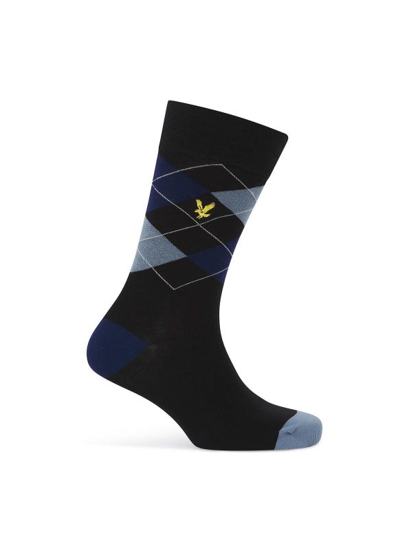 Lyle & Scott - Flanders Box 3-pack Premium Socks Stripe, Beacon Blue and Argyle  (SK-BOX-039/20404) - Caramel (Sint-Job-in-’t-Goor)