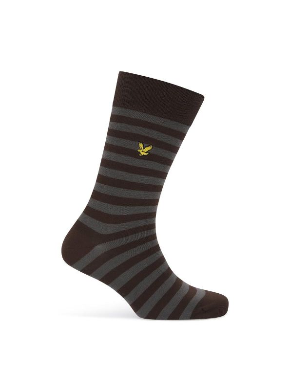 Lyle & Scott - Flanders Box 3-pack Premium Socks Stripe, Granite Gray and Gray Argyle  (SK-BOX-039/20403) - Caramel (Sint-Job-in-’t-Goor)