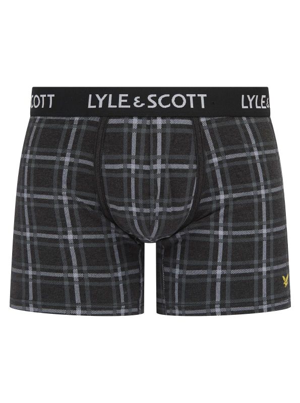 Lyle & Scott Maguire Underwaer - 3 Pack Granite Gray, Check and black  (UW-F-048/20369 ) - Caramel (Sint-Job-in-’t-Goor)