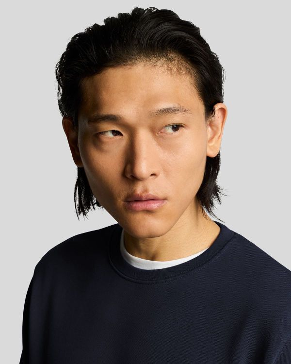 Lyle & Scott Superfine Crew Neck Sweatshirt Dark Navy  (ML2255TON-Z271) - Caramel (Sint-Job-in-’t-Goor)