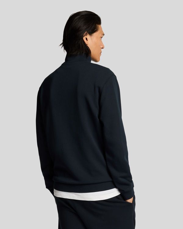 Lyle & Scott Superfine Quarter Zip Sweatshirt Dark Navy  (ML2258TON-Z271) - Caramel (Sint-Job-in-’t-Goor)
