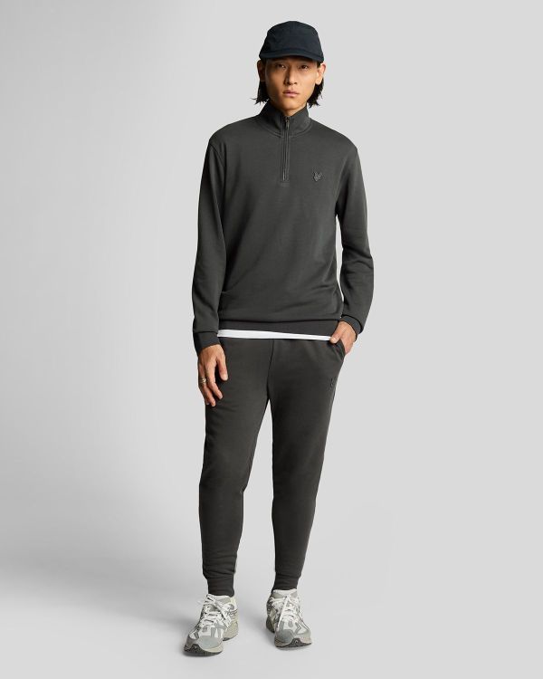 Lyle & Scott Superfine Quarter Zip Sweatshirt Gunmetal  (ML2258TON-W635) - Caramel (Sint-Job-in-’t-Goor)