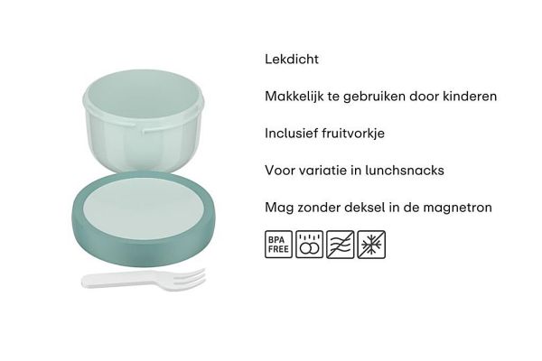 Mepal Campus Fruitbox 300ml Met Vorkje 'Dino'  (107430065381) - Caramel (Sint-Job-in-’t-Goor)