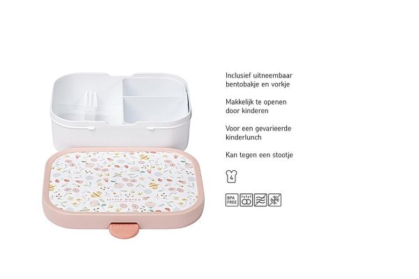 Mepal Campus Bento Lunchbox Met Vorkje 'Little Dutch Flowers & Butterflies'  (107440065243) - Caramel (Sint-Job-in-’t-Goor)