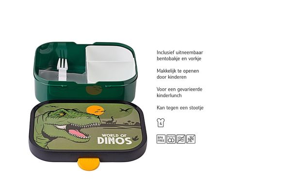 Mepal Campus Bento Lunchbox Met Vorkje 'Dino'  (107440065381) - Caramel (Sint-Job-in-’t-Goor)