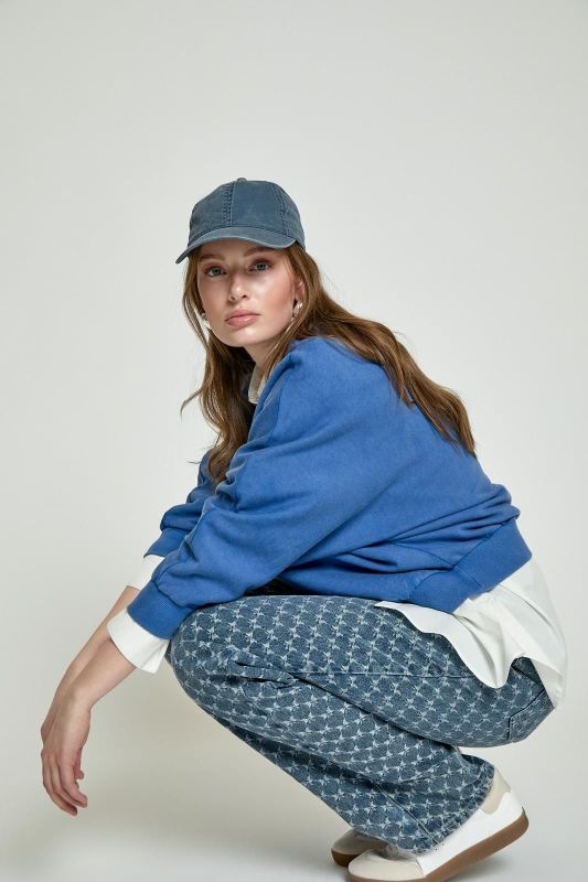 Minus Filine Sweat Bright Cobalt Blue  (MI6874-1905) - Caramel (Sint-Job-in-’t-Goor)