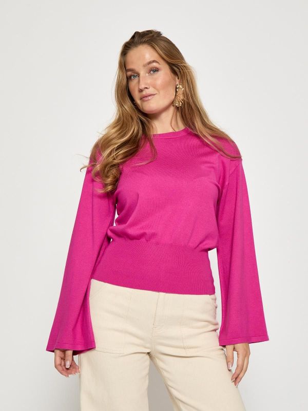 Minus Kamma Knit Pullover Rose Violet  (MI6888-0474 Rose Violet) - Caramel (Sint-Job-in-’t-Goor)