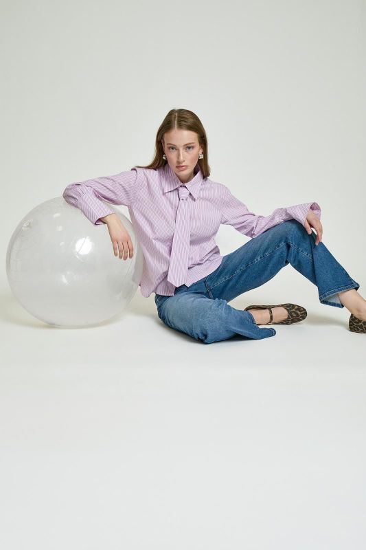 Minus Hella Shirt Prism Pink  (MI6894-4019) - Caramel (Sint-Job-in-’t-Goor)