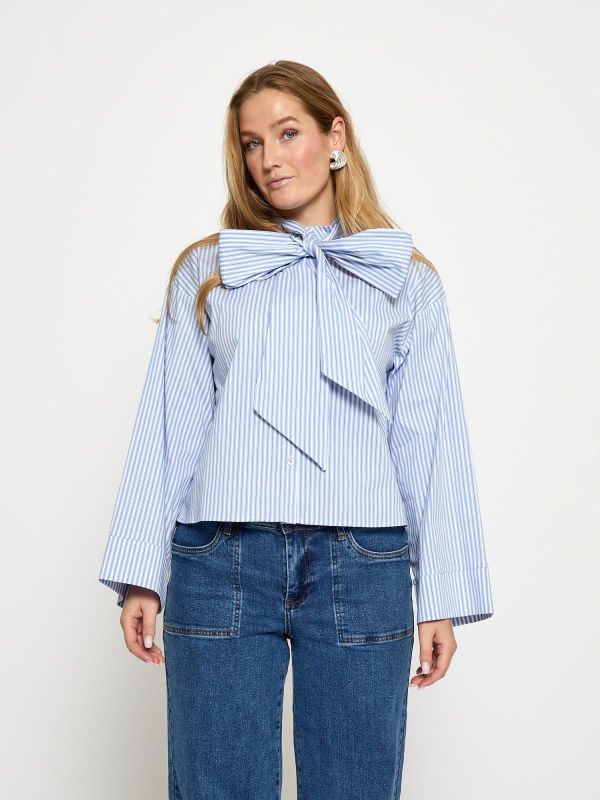 Minus Skye Shirt Skyway Blue Stripe  (MI6949-2248S) - Caramel (Sint-Job-in-’t-Goor)