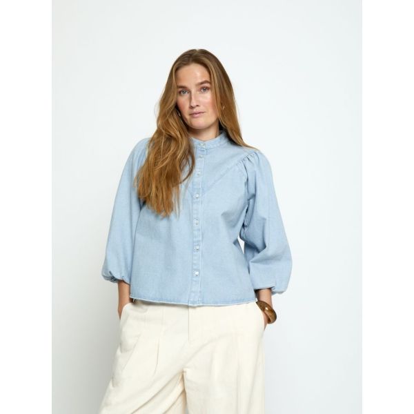 MSNew Solene Denim Shirt Skyway Blue  (MI6997-2284 Skyway Blue) - Caramel (Sint-Job-in-’t-Goor)