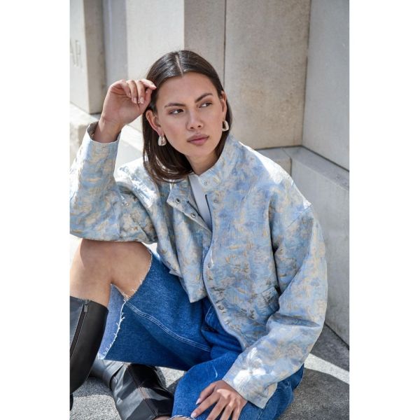 Minus Lindsey Jacket Skyway Blue  (MI7008-2284) - Caramel (Sint-Job-in-’t-Goor)