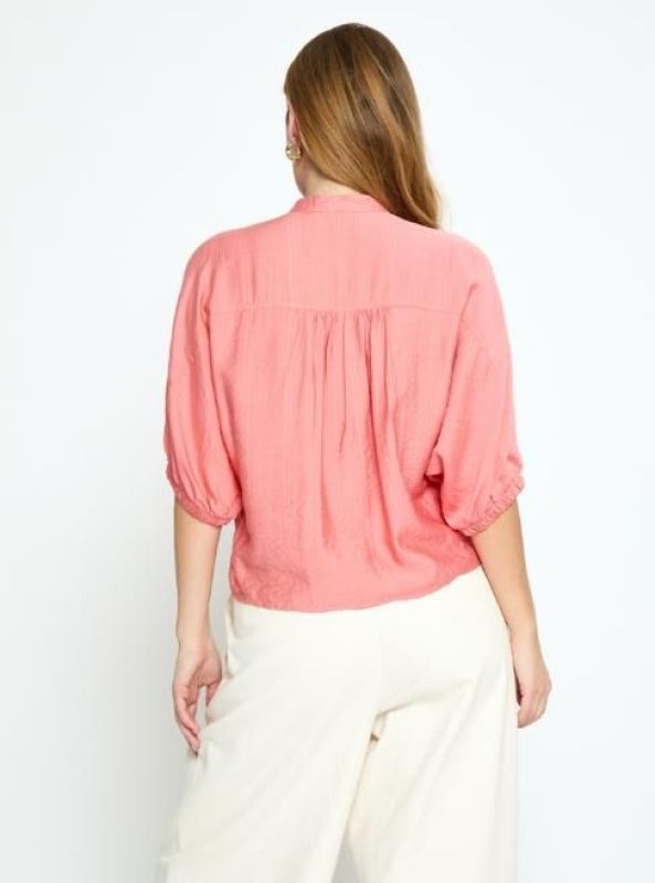 Minus Barbara Blouse Desert Coral  (MI7040-4652 Desert Coral) - Caramel (Sint-Job-in-’t-Goor)