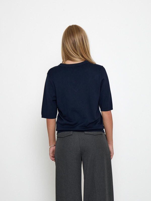 Minus Refaela Knit T-Shirt Black Iris  (MI7264-5270) - Caramel (Sint-Job-in-’t-Goor)