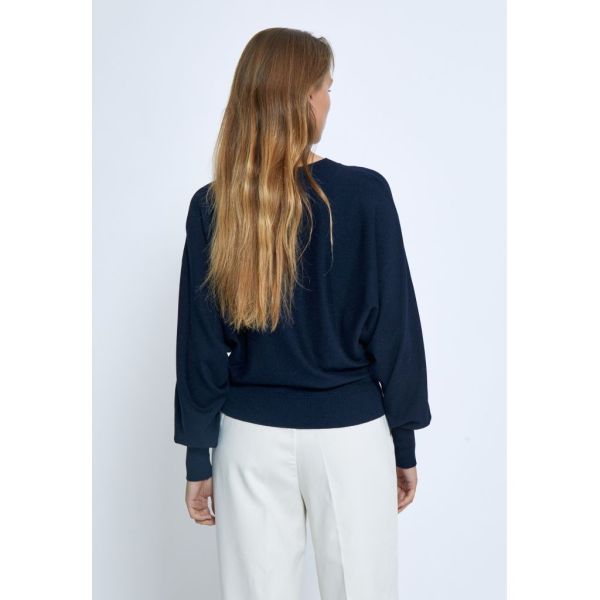 Minus Dana Bat Sleeve Knit Pullover Black Iris Solid  (mi6280-542) - Caramel (Sint-Job-in-’t-Goor)