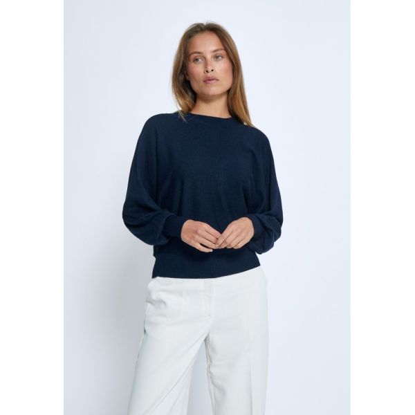 Minus Dana Bat Sleeve Knit Pullover Black Iris Solid  (mi6280-542) - Caramel (Sint-Job-in-’t-Goor)