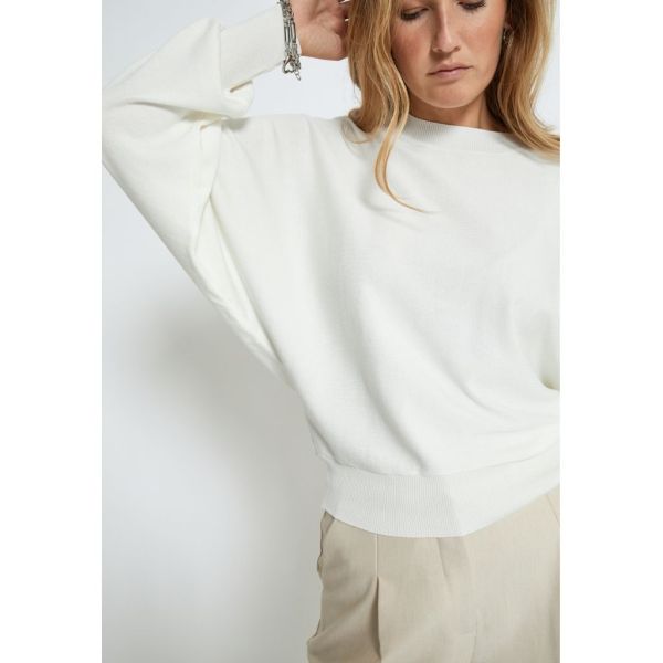 Minus Dana Bat Sleeve Knit Pullover Broken White  (mi6280-220) - Caramel (Sint-Job-in-’t-Goor)