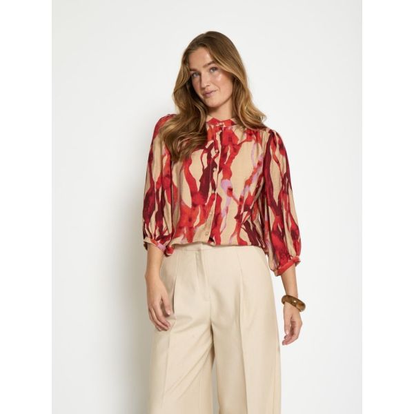 Minus Rikki Shirt Grenadine Print  (MI6666-4071P) - Caramel (Sint-Job-in-’t-Goor)