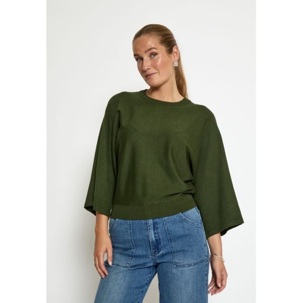 Minus Tess Knit T-Shirt Rifle Green  (MI6753-3835) - Caramel (Sint-Job-in-’t-Goor)