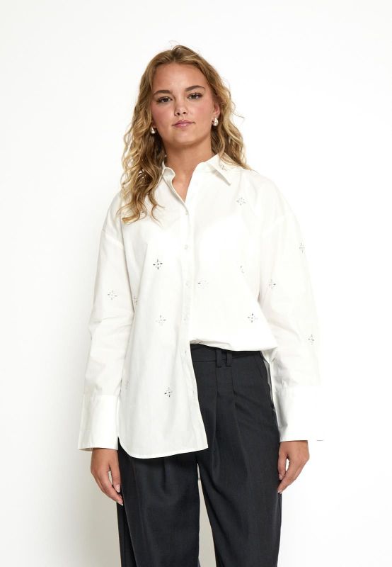 Minus Lumi shirt Cloud Dancer  (MI6844-235) - Caramel (Sint-Job-in-’t-Goor)