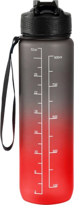 Motivai Motivatie Waterfles 1L Zwart-Rood  (waterfles black/red) - Caramel (Sint-Job-in-’t-Goor)