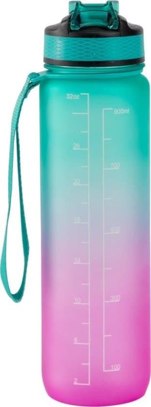 Motivai Motivatie Waterfles 1L Turquoise/Roze  (waterfles turquoise/roze) - Caramel (Sint-Job-in-’t-Goor)