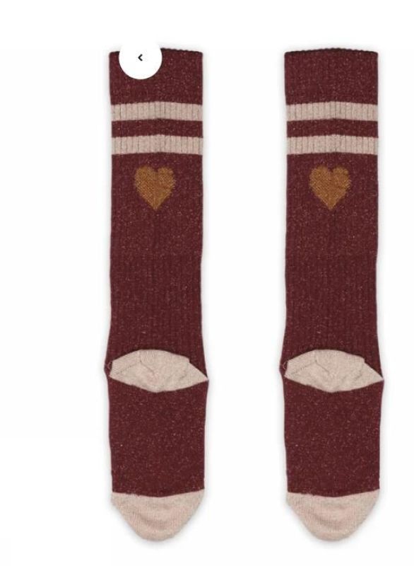 MP Denmark Elga Glitter Knee Socks Wine Red  (10-89020-1451) - Caramel (Sint-Job-in-’t-Goor)
