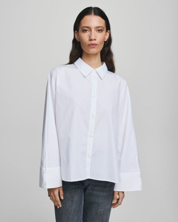 MSCH Natalia Zenika Boxy Shirt Bright White  (19461 BRIGHT WHITE) - Caramel (Sint-Job-in-’t-Goor)