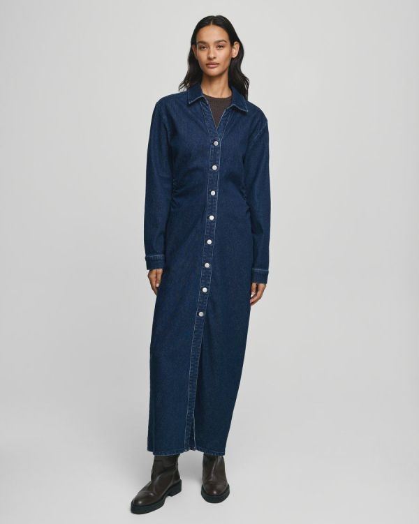 MSCH Mow Shirt Dress Dark Blue Wash  (19504 DARK BLUE WASH) - Caramel (Sint-Job-in-’t-Goor)