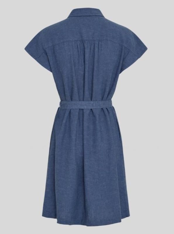 MSCH Viana Ginia SS Shirt Dress V Indigo  (19652 V INDIGO) - Caramel (Sint-Job-in-’t-Goor)