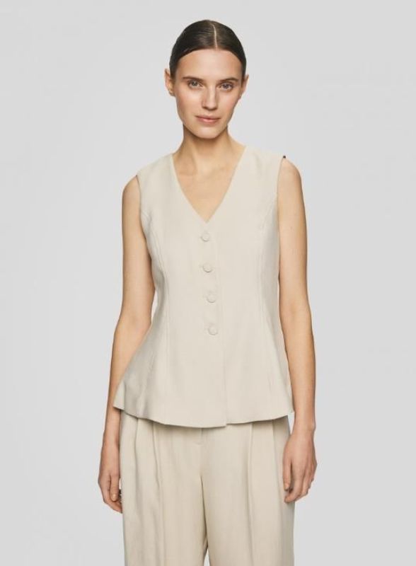 MSCH Esteriane Waistcoat Oatmeal  (19928 OATMEAL) - Caramel (Sint-Job-in-’t-Goor)