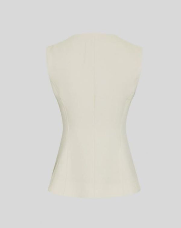 MSCH Esteriane Waistcoat Oatmeal  (19928 OATMEAL) - Caramel (Sint-Job-in-’t-Goor)