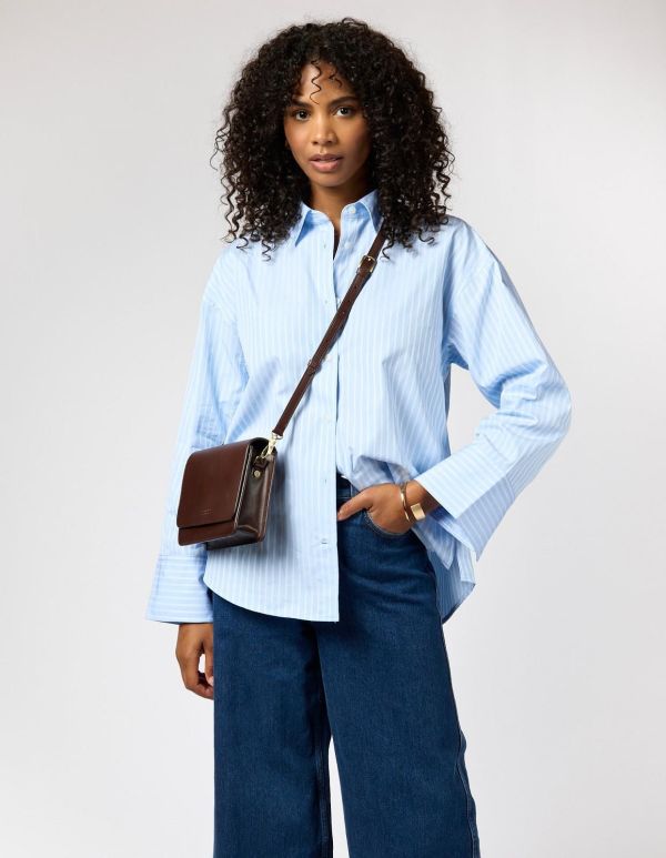 O My Bag Audrey Mini Chocolate Classic Leather  (OMB-E100CHV) - Caramel (Sint-Job-in-’t-Goor)
