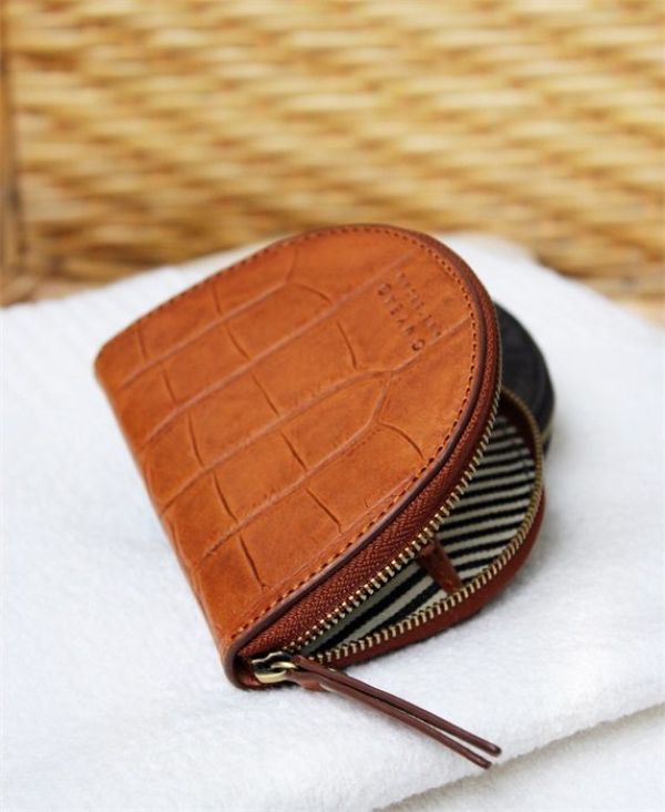 O My Bag Laura's Purse Cognac Croco Classic Leather  (OMB-E147BVI) - Caramel (Sint-Job-in-’t-Goor)